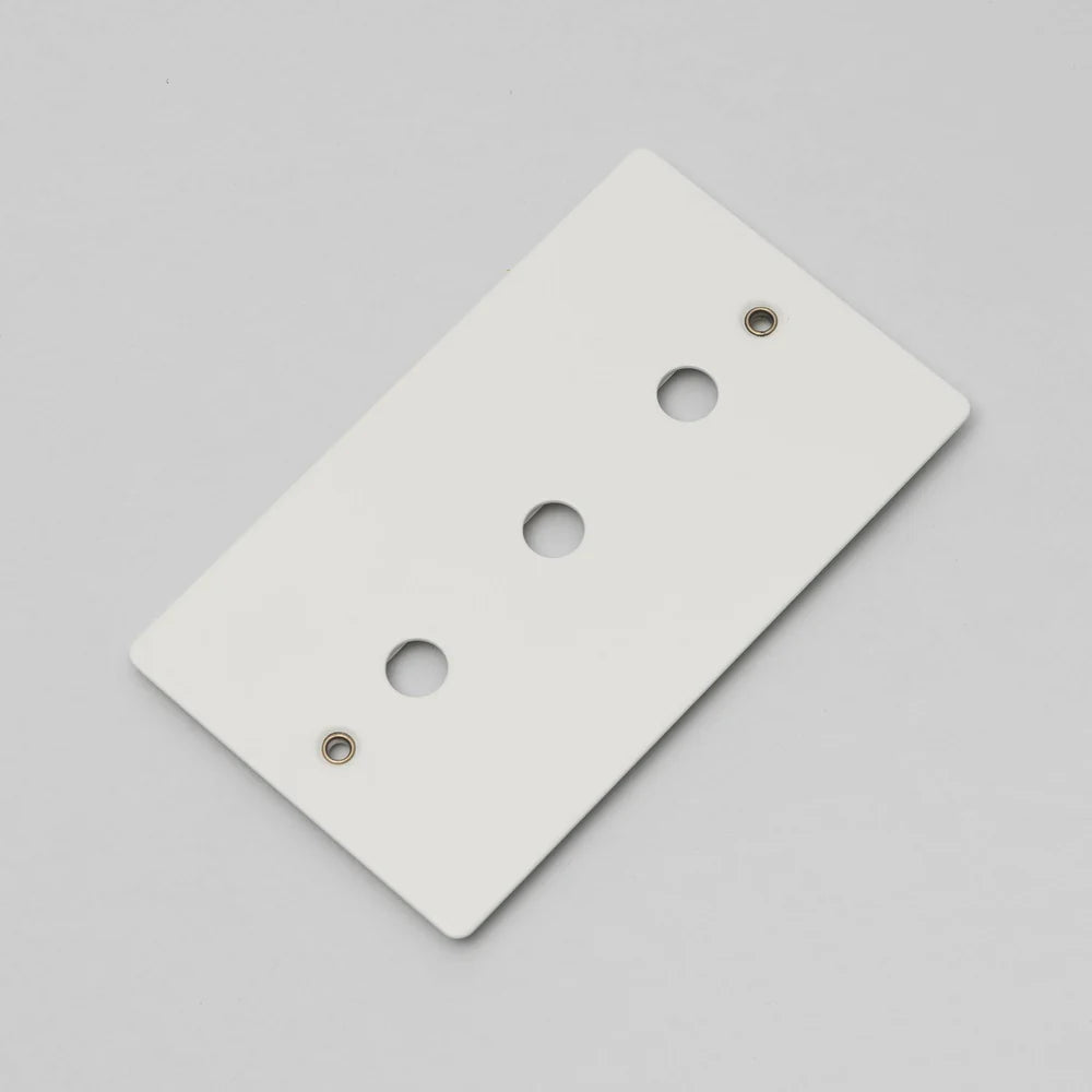 Two Gang Wall Plate for 3 Toggle or Dimmer Switches in White