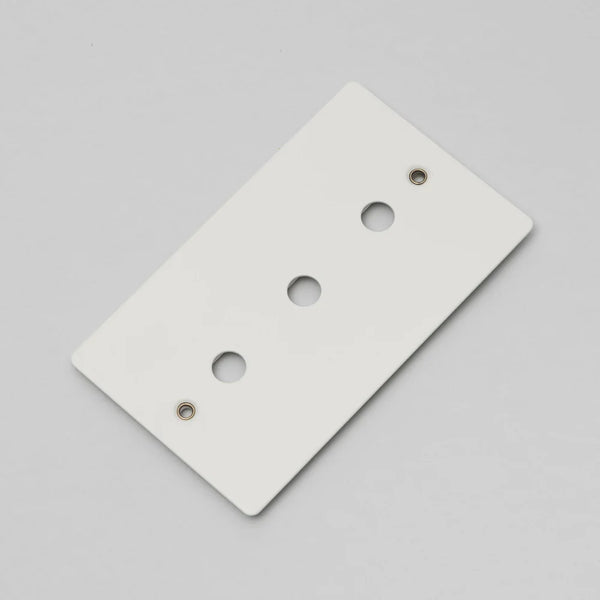 Two Gang Wall Plate for 3 Toggle or Dimmer Switches in White