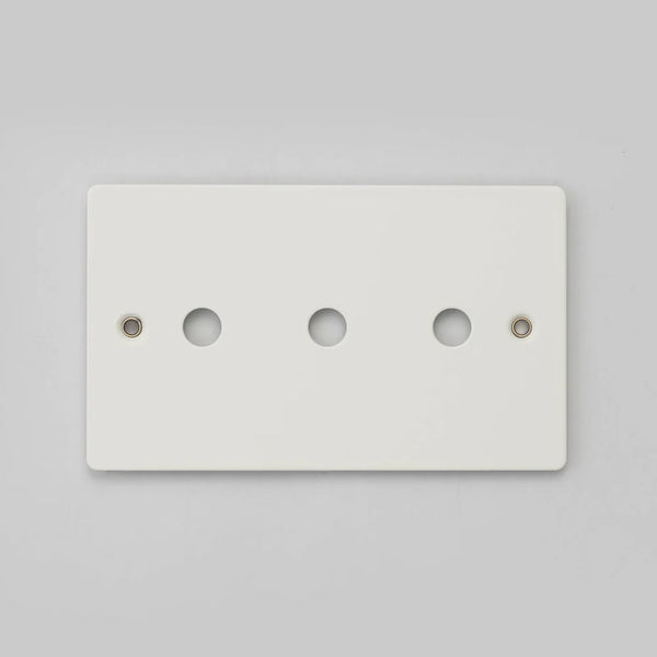 Two Gang Wall Plate for 3 Toggle or Dimmer Switches in White
