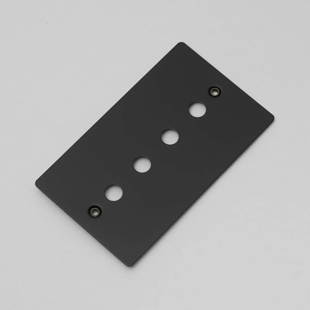 Two Gang Wall Plate for 4 Toggle or Dimmer Switches in Black