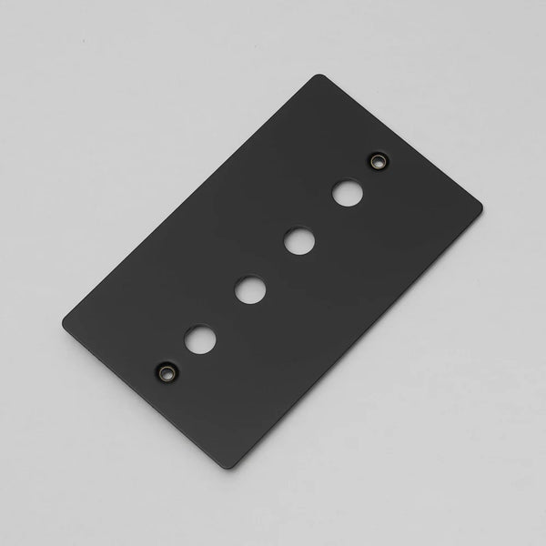 Two Gang Wall Plate for 4 Toggle or Dimmer Switches in Black