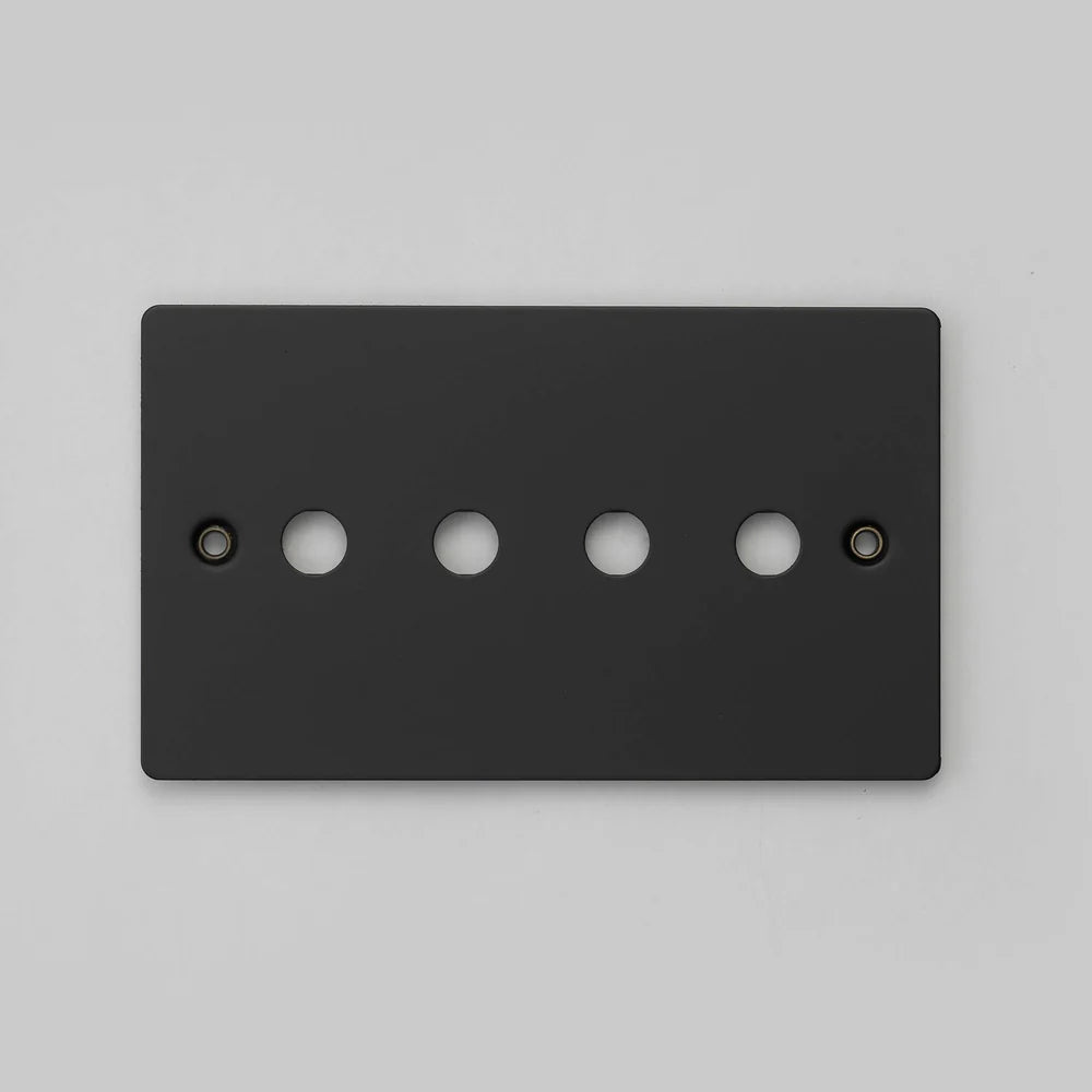 Two Gang Wall Plate for 4 Toggle or Dimmer Switches in Black