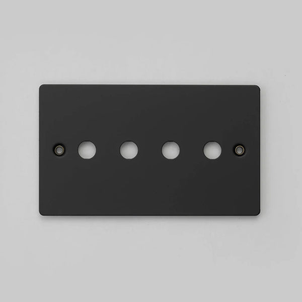 Two Gang Wall Plate for 4 Toggle or Dimmer Switches in Black