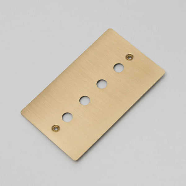 Two Gang Wall Plate for 4 Toggle or Dimmer Switches in Brass