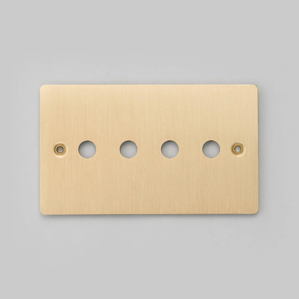 Two Gang Wall Plate for 4 Toggle or Dimmer Switches in Brass