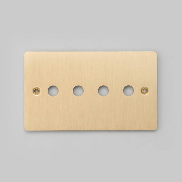 Two Gang Wall Plate for 4 Toggle or Dimmer Switches in Brass