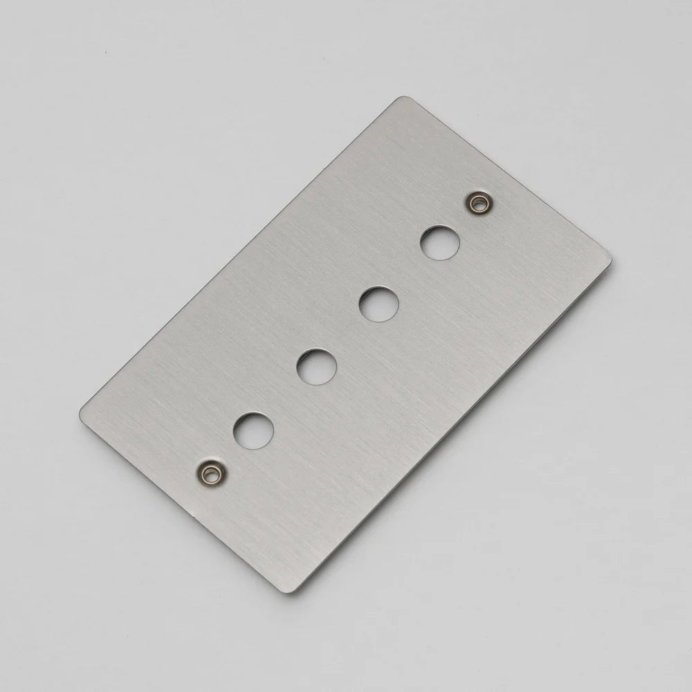 Two Gang Wall Plate for 4 Toggle or Dimmer Switches in Steel