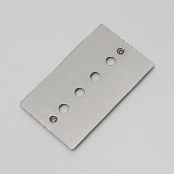 Two Gang Wall Plate for 4 Toggle or Dimmer Switches in Steel