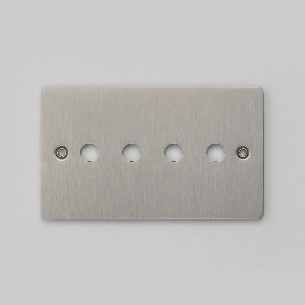 Two Gang Wall Plate for 4 Toggle or Dimmer Switches in Steel