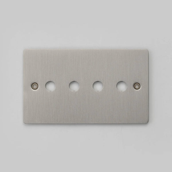 Two Gang Wall Plate for 4 Toggle or Dimmer Switches in Steel