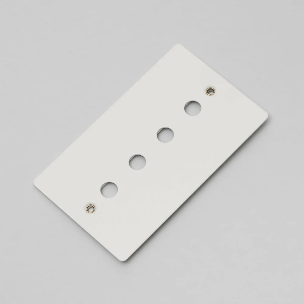 Two Gang Wall Plate for 4 Toggle or Dimmer Switches in White