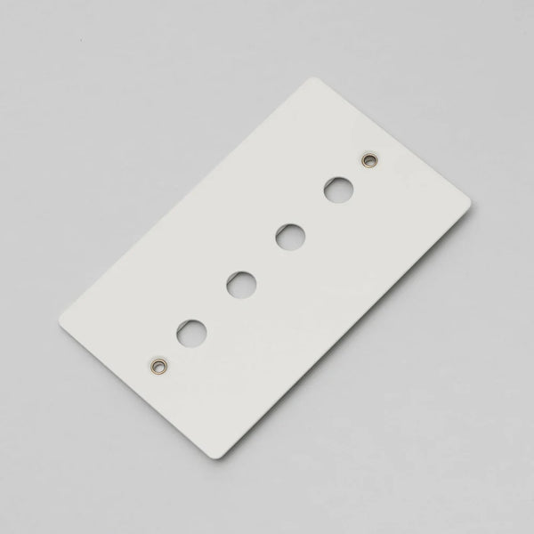 Two Gang Wall Plate for 4 Toggle or Dimmer Switches in White