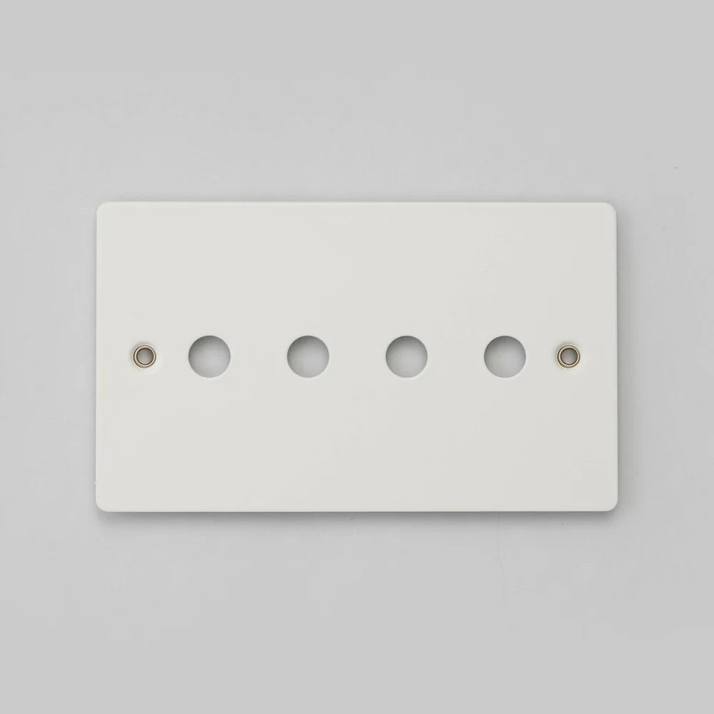 Two Gang Wall Plate for 4 Toggle or Dimmer Switches in White