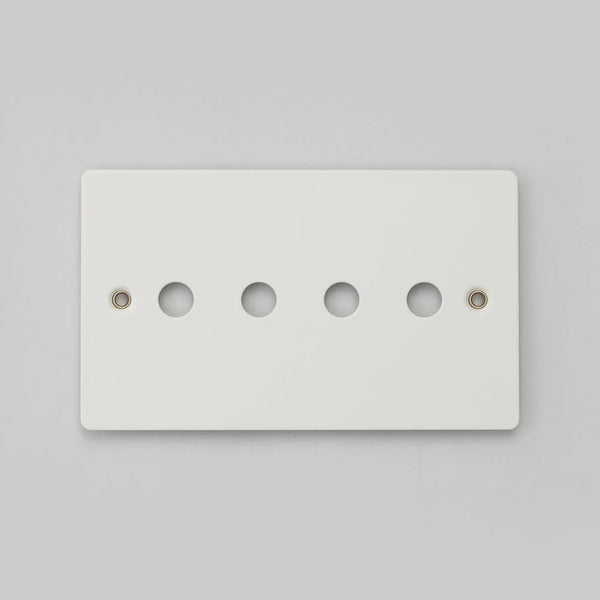 Two Gang Wall Plate for 4 Toggle or Dimmer Switches in White