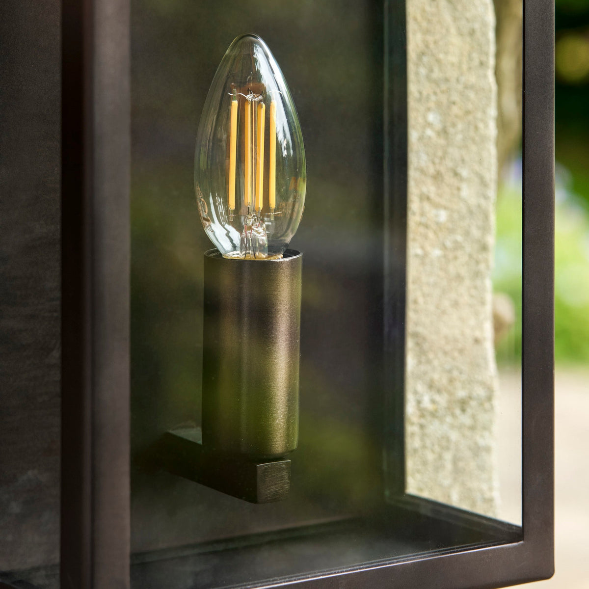 Sandford Outdoor Single Box Lantern In Antique Bronze
