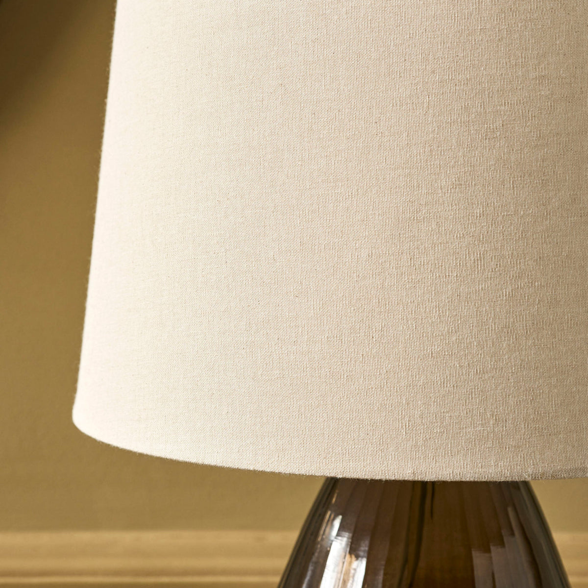 Alderton Antique Brown Glass Table Lamp With Linen Shade