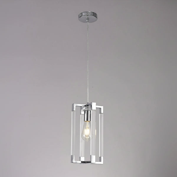Canto Pendant in Polished Nickel & Clear Acrylic