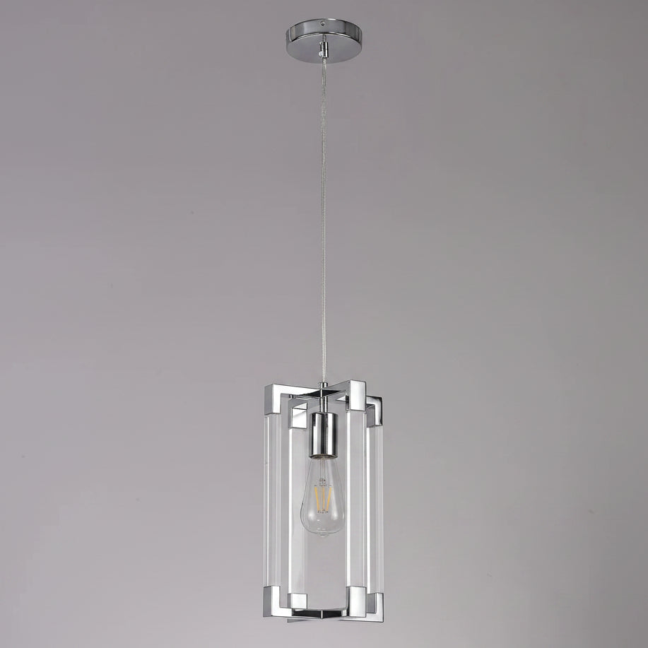 Canto Pendant in Polished Nickel & Clear Acrylic
