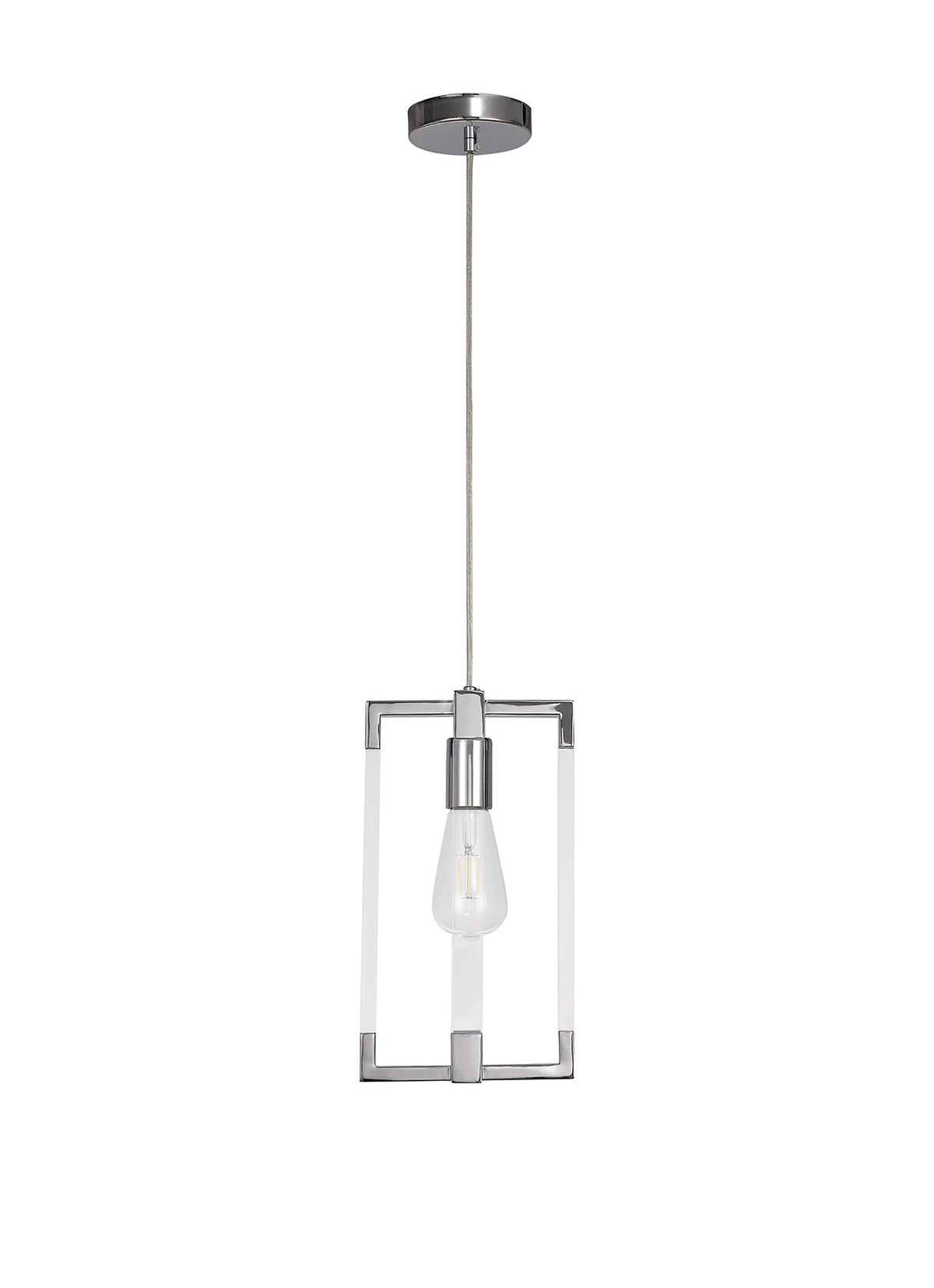 Canto Pendant in Polished Nickel & Clear Acrylic