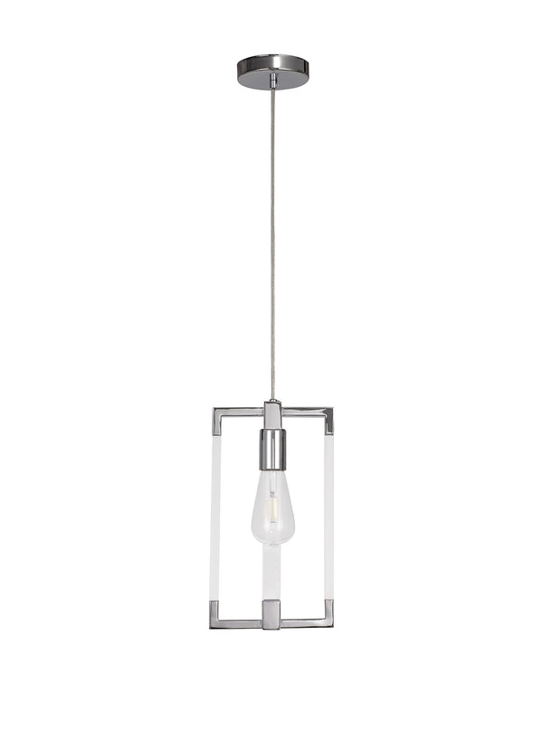 Canto Pendant in Polished Nickel & Clear Acrylic