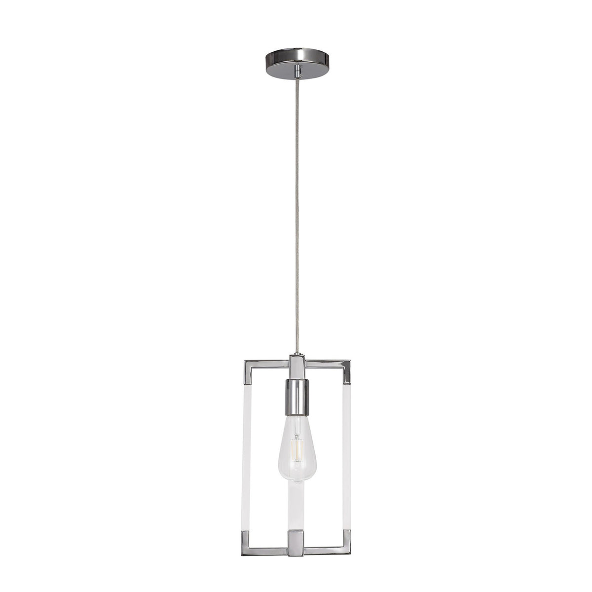 Canto Pendant in Polished Nickel & Clear Acrylic