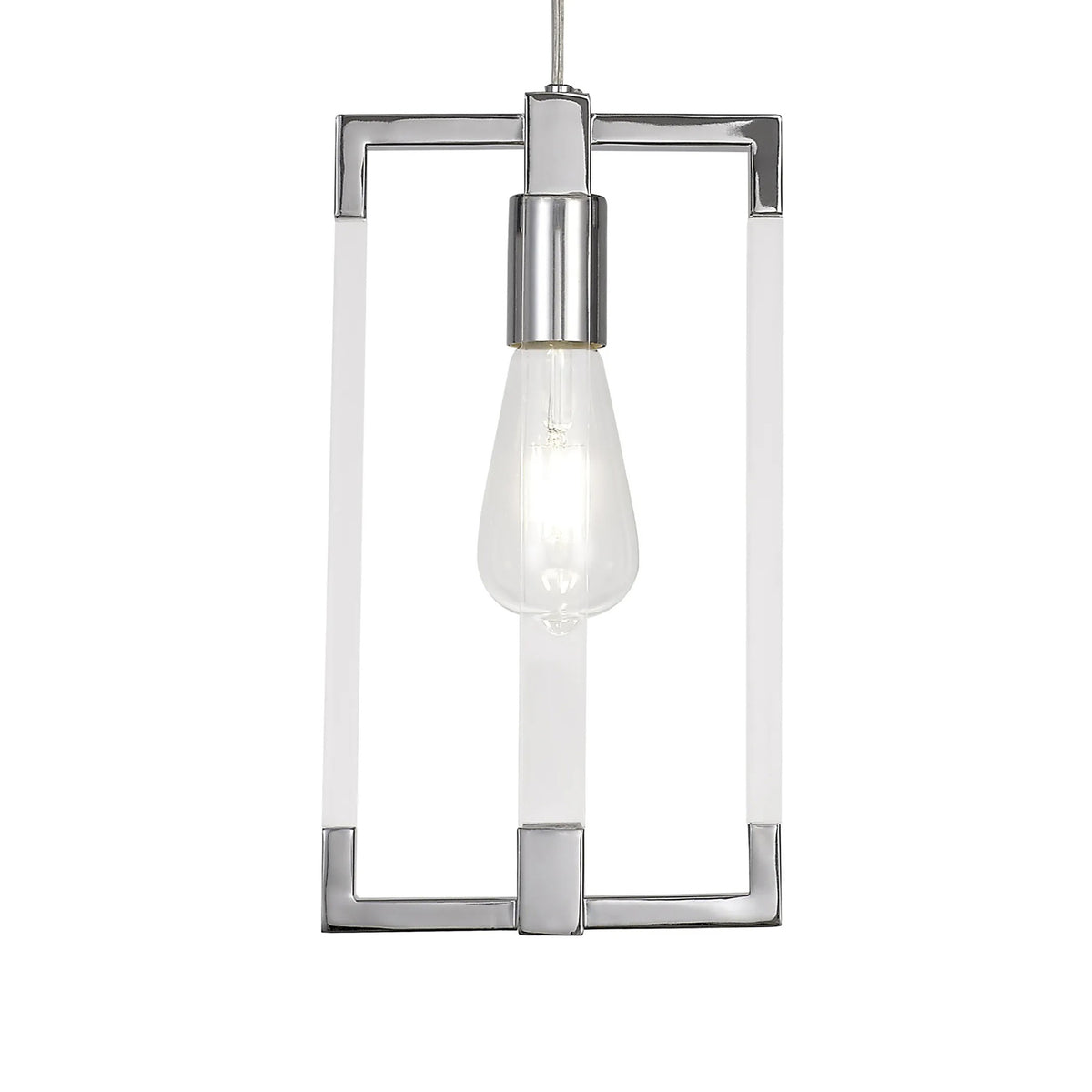 Canto Pendant in Polished Nickel & Clear Acrylic