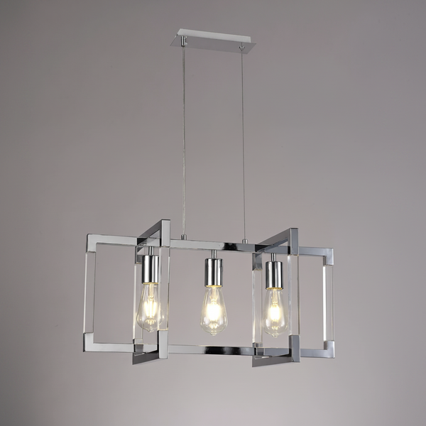 Canto 3 Light Linear Pendant in Polished Nickel