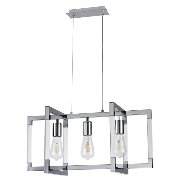 Canto 3 Light Linear Pendant in Polished Nickel