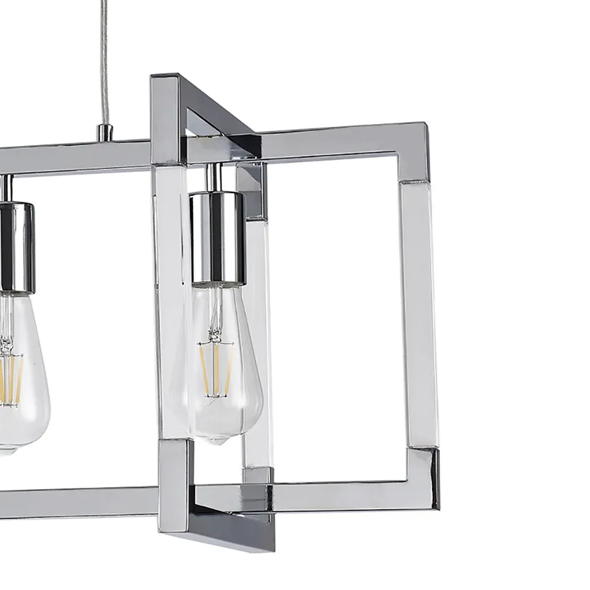Canto 3 Light Linear Pendant in Polished Nickel