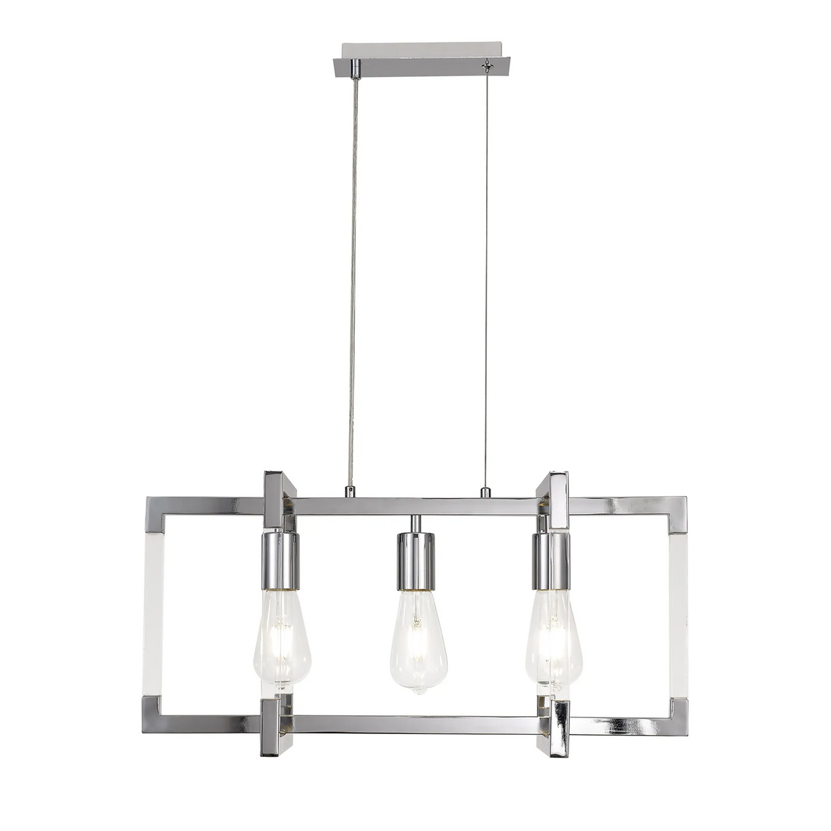 Canto 3 Light Linear Pendant in Polished Nickel