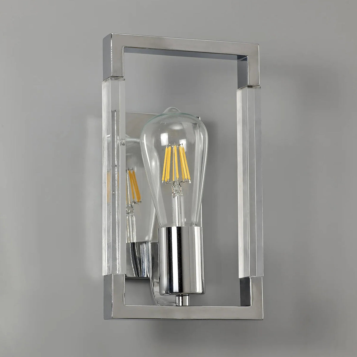 Canto Wall Light in Polished Nickel & Clear Acrylic