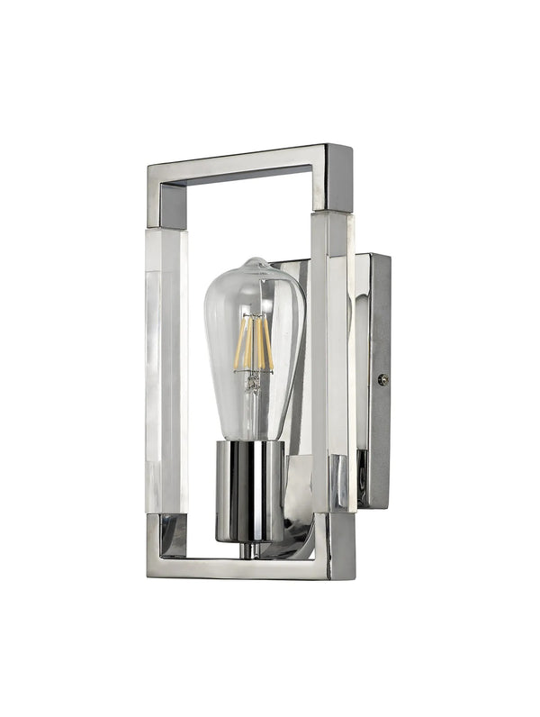 Canto Wall Light in Polished Nickel & Clear Acrylic