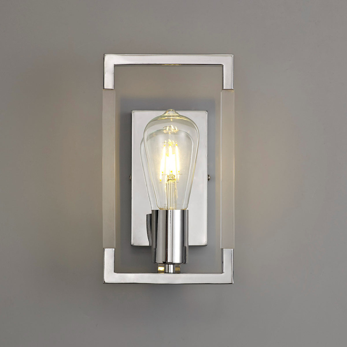 Canto Wall Light in Polished Nickel & Clear Acrylic