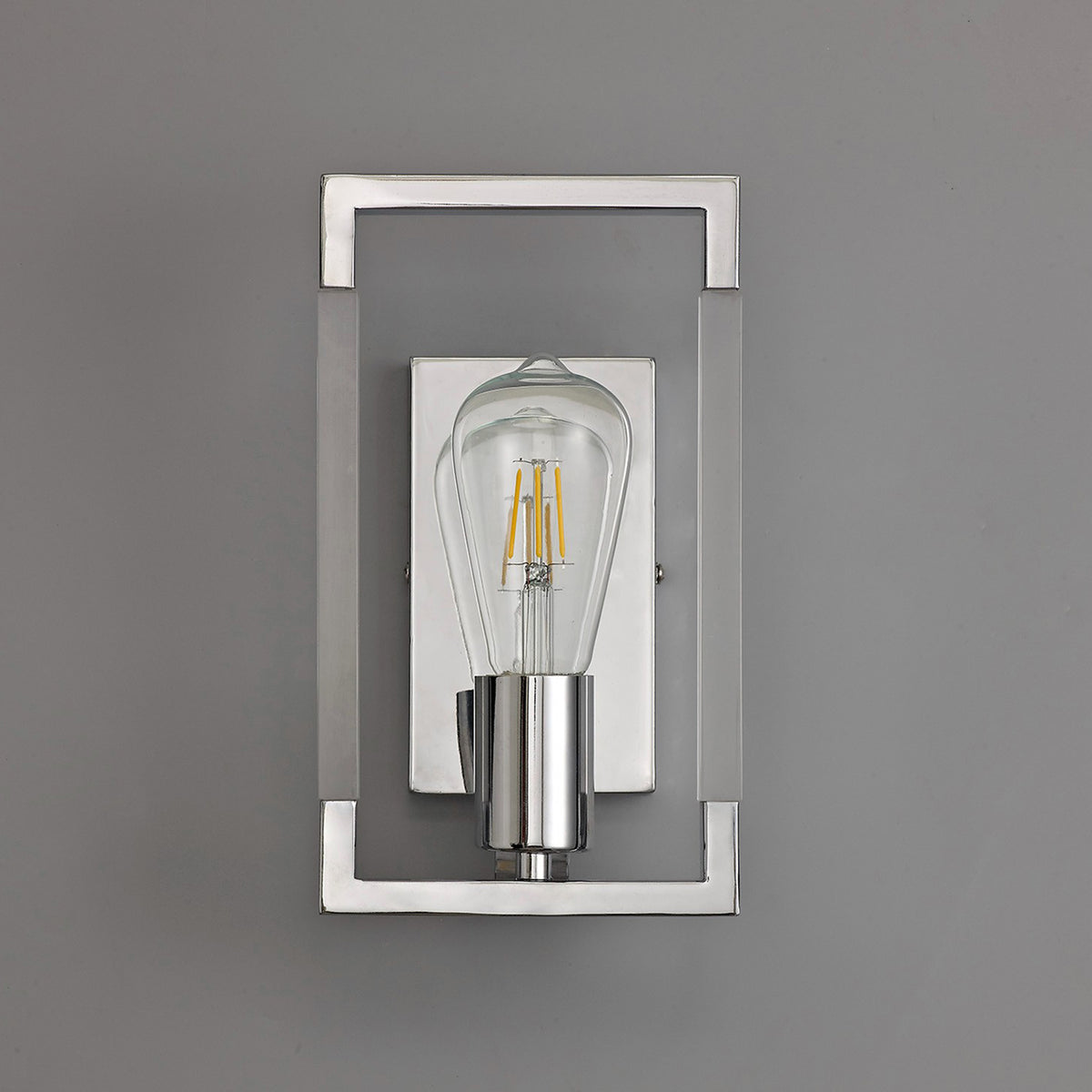 Canto Wall Light in Polished Nickel & Clear Acrylic