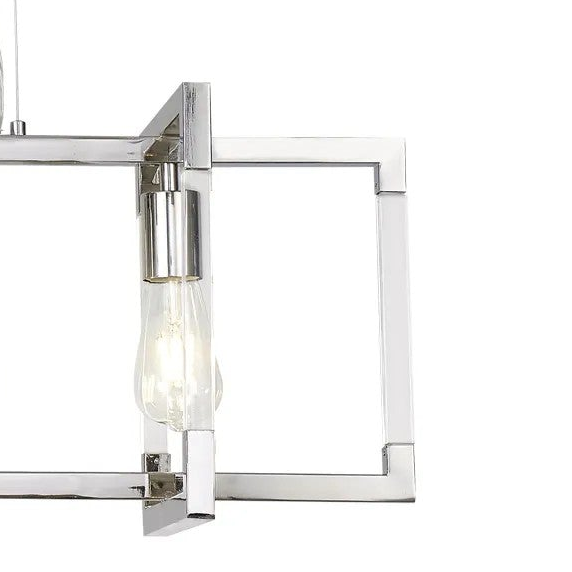 Canto  5 Light Linear Pendant in Polished Nickel & Clear Acrylic