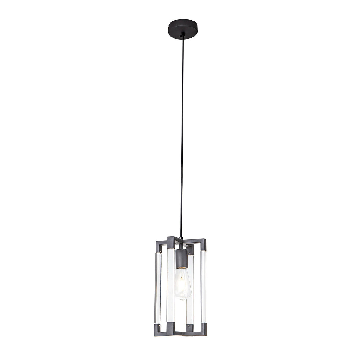 Canto Pendant in Polished Graphite & Clear Acrylic