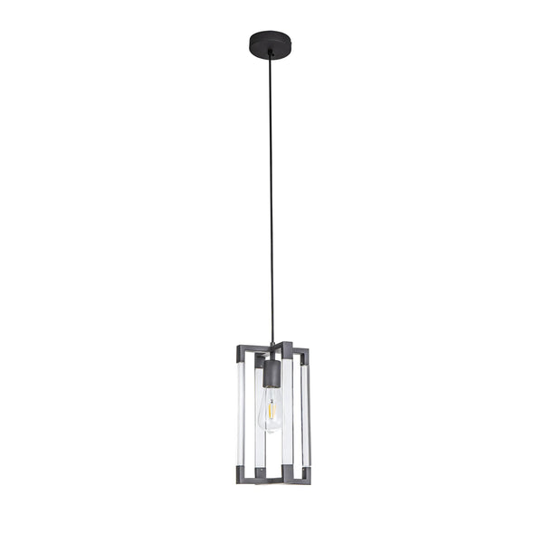 Canto Pendant in Polished Graphite & Clear Acrylic