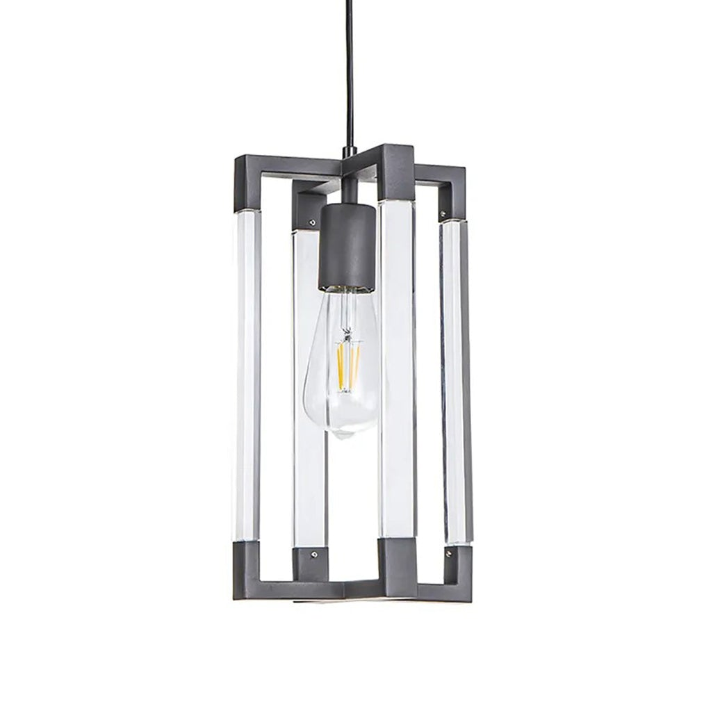 Canto Pendant in Polished Graphite & Clear Acrylic