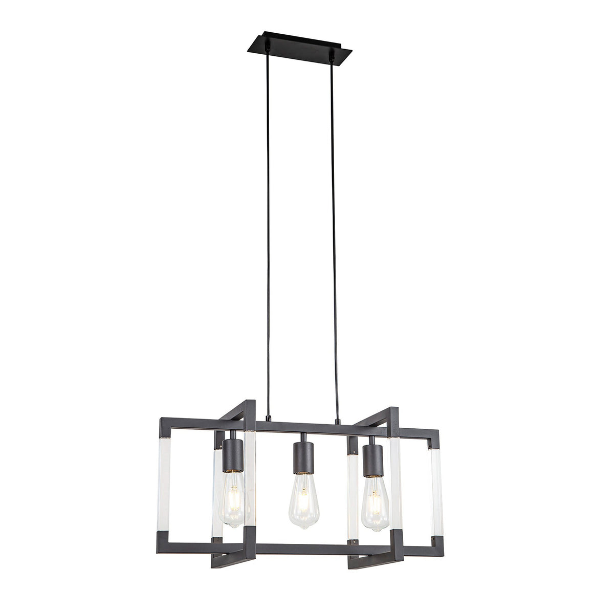 Canto 3 Light Linear Pendant in Graphite Nickel