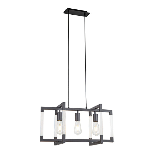 Canto 3 Light Linear Pendant in Graphite Nickel