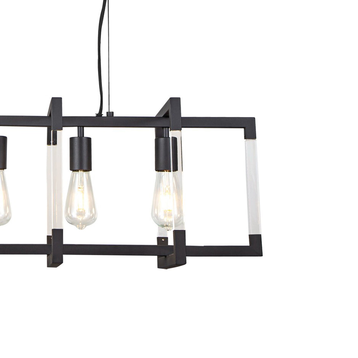 Canto 5 Light Linear Pendant in Graphite & Clear Acrylic