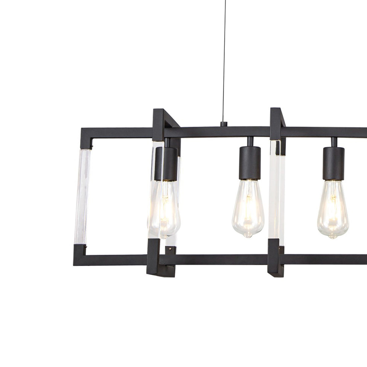 Canto 5 Light Linear Pendant in Graphite & Clear Acrylic
