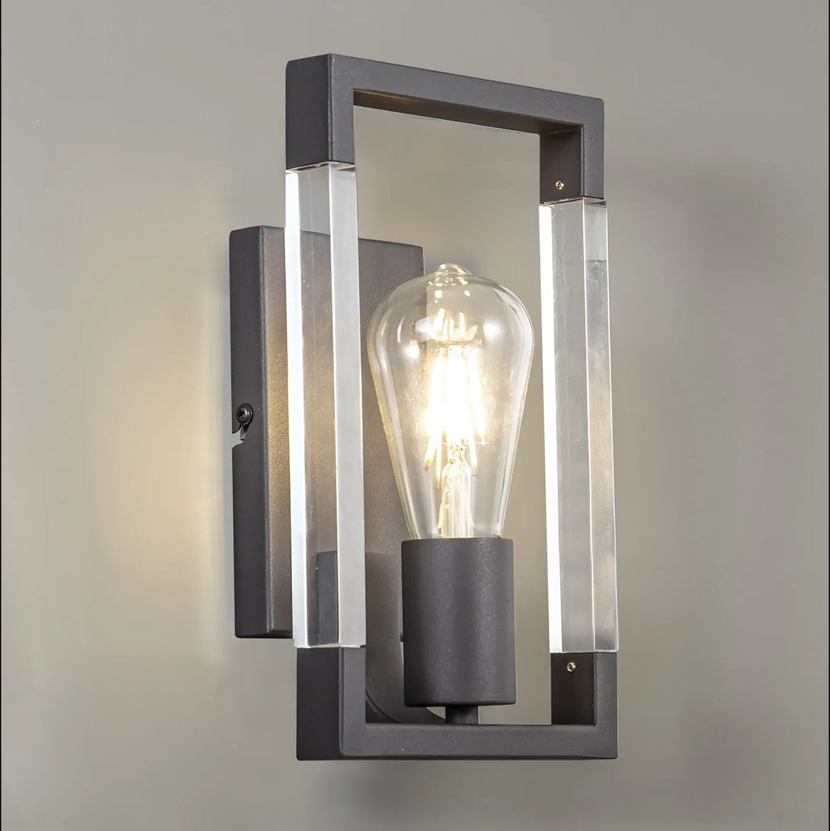 Canto Wall Light in Graphite & Clear Acrylic