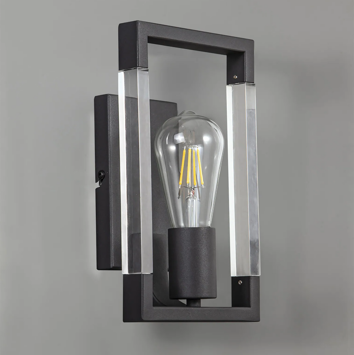 Canto Wall Light in Graphite & Clear Acrylic