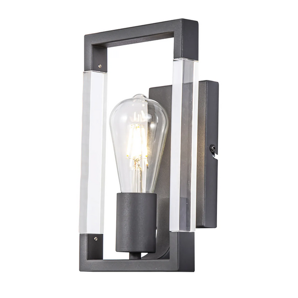 Canto Wall Light in Graphite & Clear Acrylic