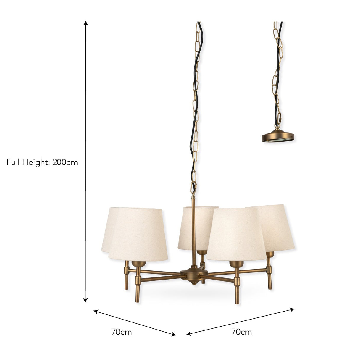 Peartree 5 Light Pendant in Antique Bronze