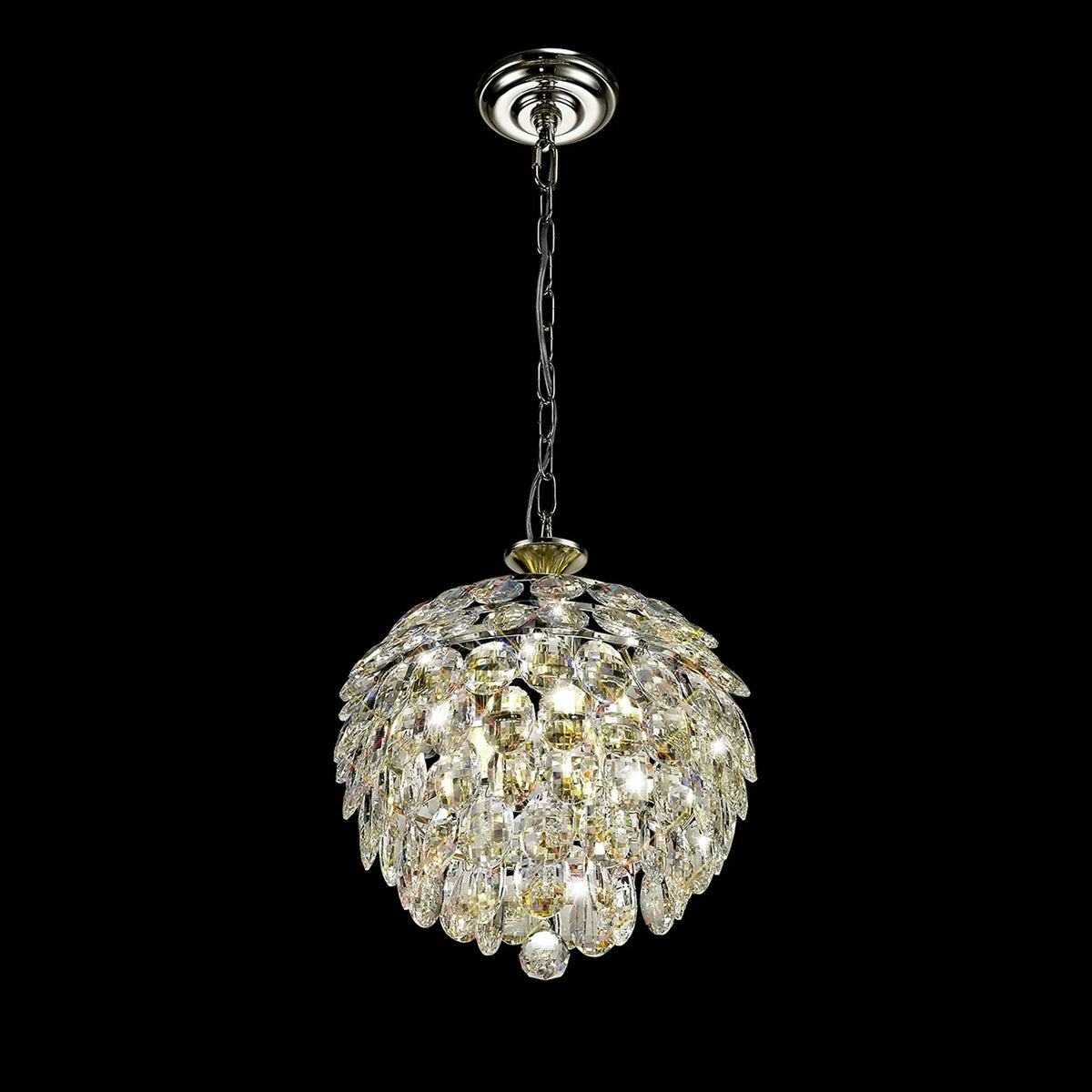 Coniston 3 Light Clear Crystal Pendant in Polished Chrome