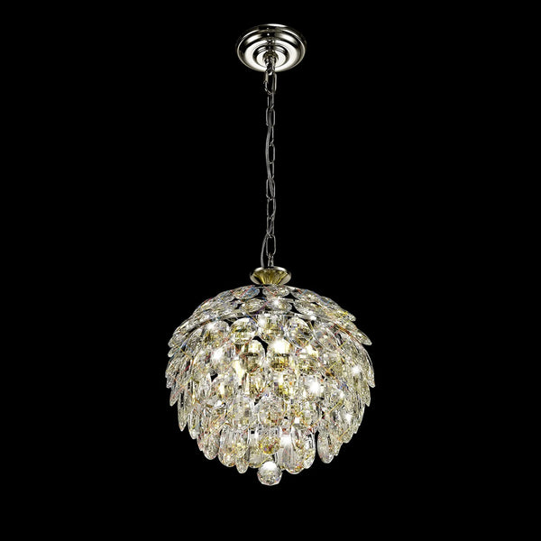 Coniston 3 Light Clear Crystal Pendant Light in Polished Chrome