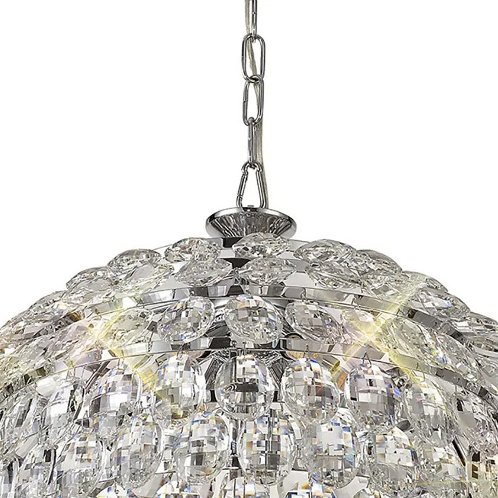 Coniston 6 Light Clear Crystal Pendant Light in Polished Chrome