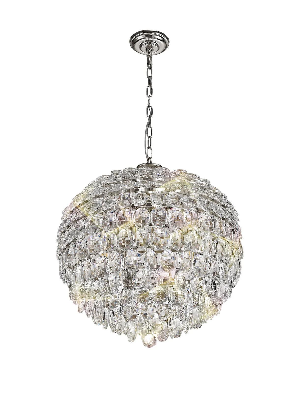 Coniston 9 Light Clear Crystal Pendant Light in Polished Chrome